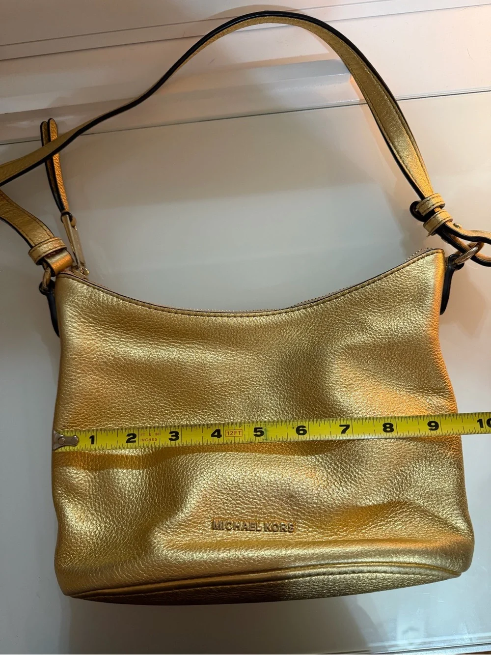 Michael Kors Metallic Gold Leather Shoulder Crossbody Bag